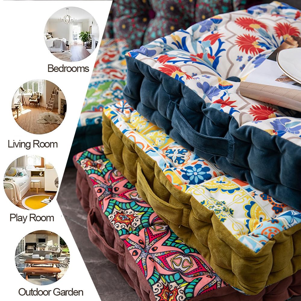 Surwin Square Floor Cushion Moroccan Style Thicken Chair Cushions