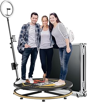 360 Photo Booth Machine for Parties with PhotoBooth Chacktok VIP,Software APP Remote Automatic Slow Motion Rotating 360 Video Camera Booth for 3-5 People(31.5"-CD-Flight Case)