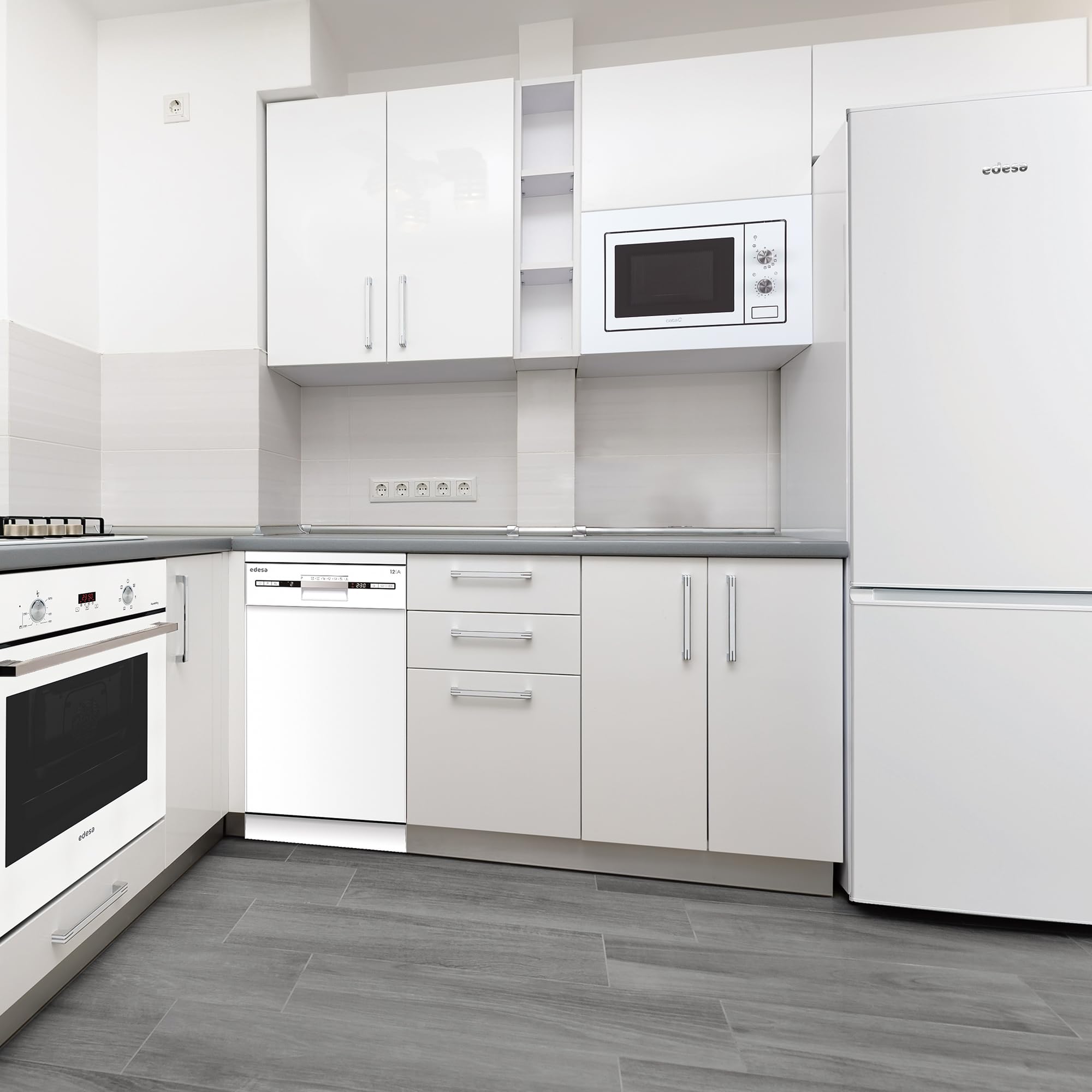 CATA - MMA 20 WH - Micro-ondes encastrable - Blanc - Intérieur en acier inoxydable - Installation dans un meuble haut - 5 niveaux de puissance - Gril de 1000 W - Avec minuterie - 20 L - Largeur 60 cm