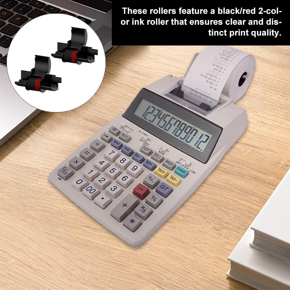 Rullo di Inchiostro del Nastro IR-40T, Rullo dell'Inchiostro per IR-40T Calcolatrice Stampante, Roller Ricambio IR-40T per Nastro Ink Compatibile con Canon CP13/MP-12D/MP-120DH, in ABS POM, 3 Pezzi
