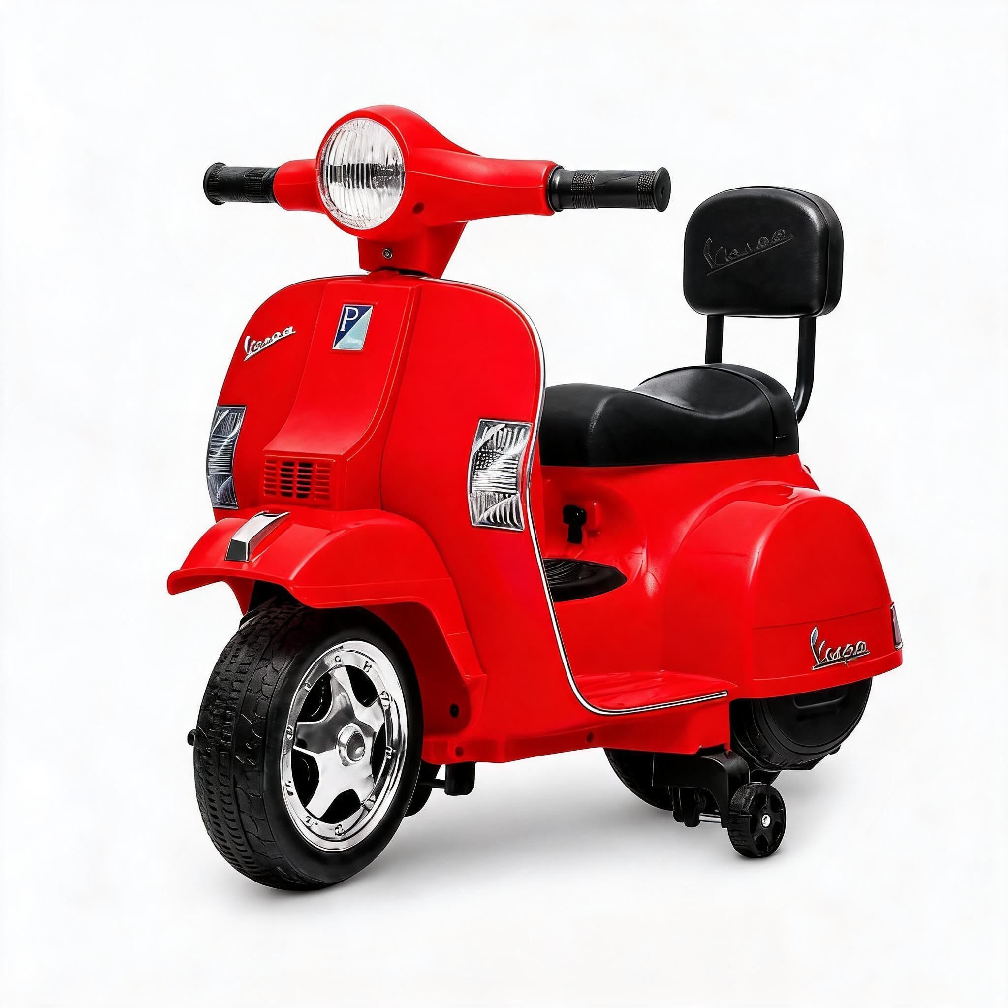 Licensed Classic Vespa 6V Kids Electric Ride-on Scooter Motorcycle Red