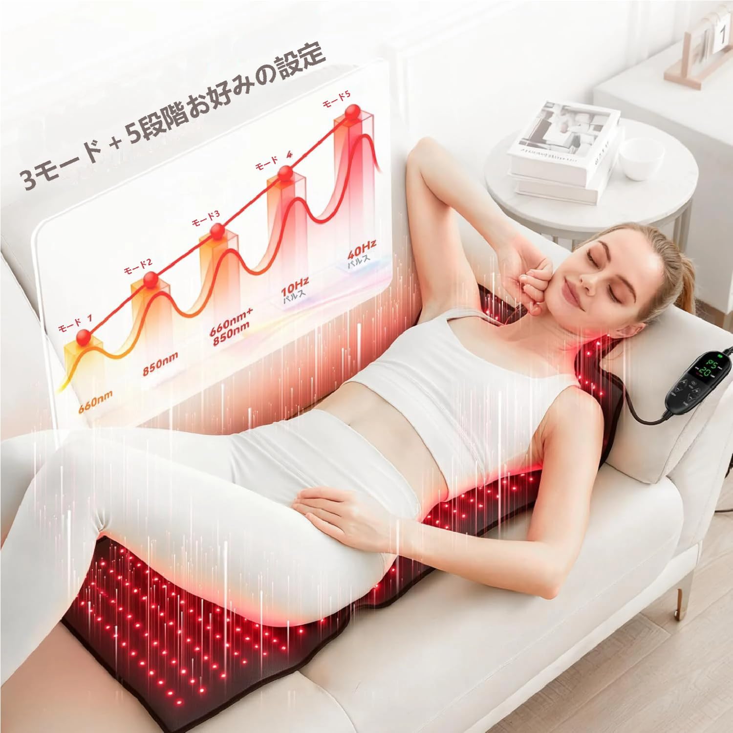 Amazon | 近赤外線ライト マット 赤色パッド 腰ベルト 325LEDs 赤色