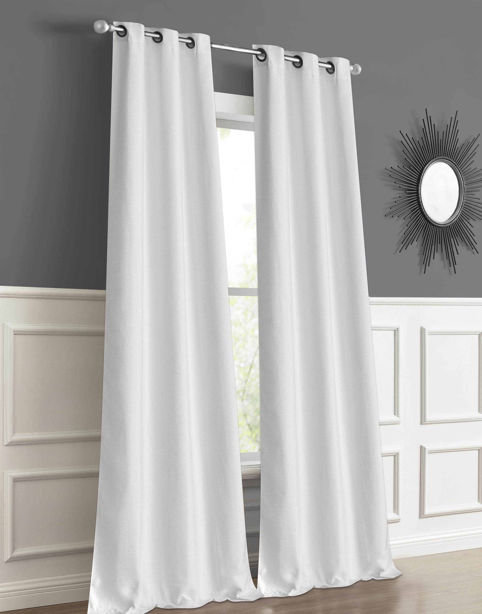 Dainty Home Room Darkening Curtains for Bedroom & Living Room, 2 Panel Set, 38" x 84" (76" Wide Total), Light Control & Privacy, Semi-Darkened,