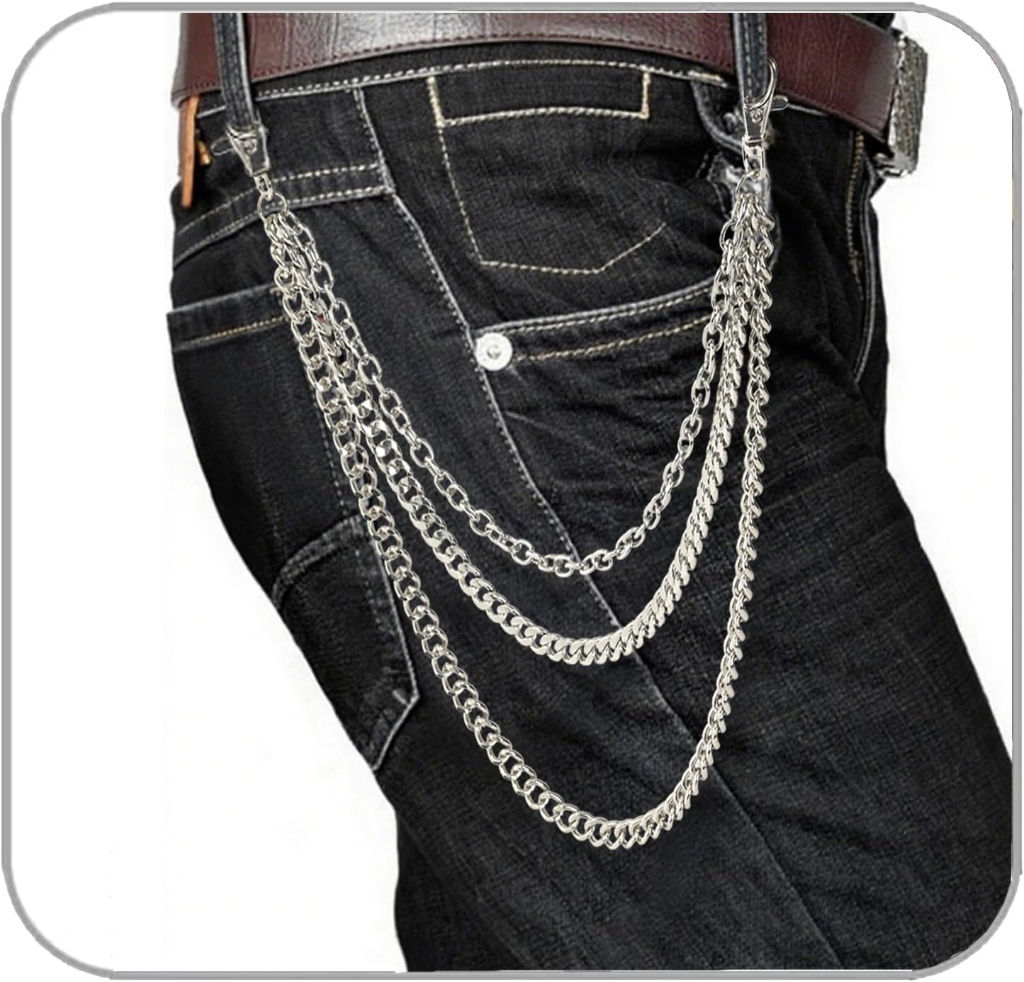 Girinme Pants Chain&Wallet Chain for Men Women,Gothic Hip Hop Rapper Style Accessory for Jean,Pocket,Belt