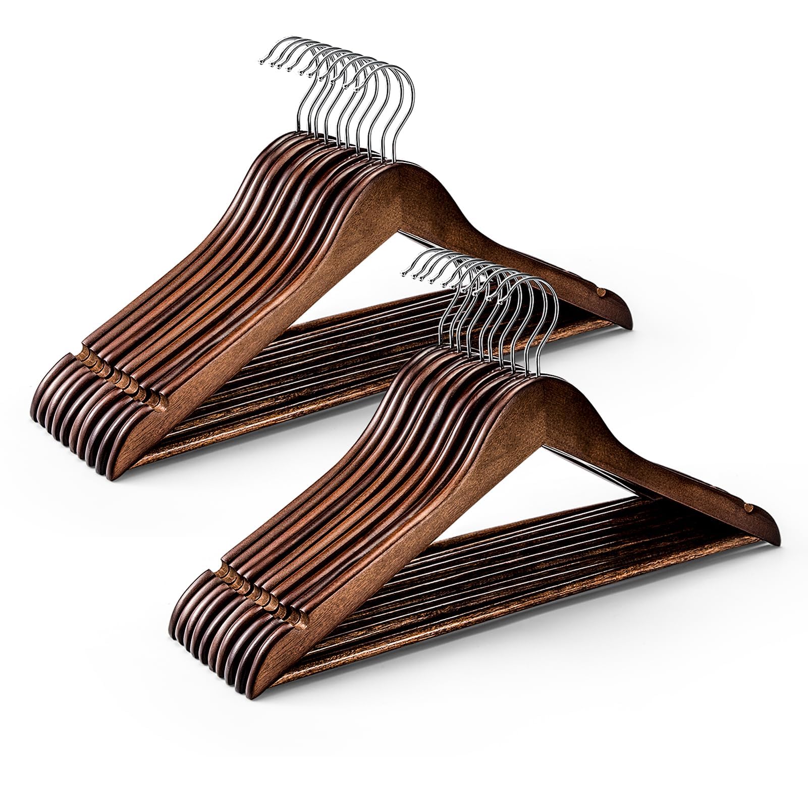 HOUSE DAY Premium Wooden Hangers 200 Pack, 17.5" Smooth Wood Hangers