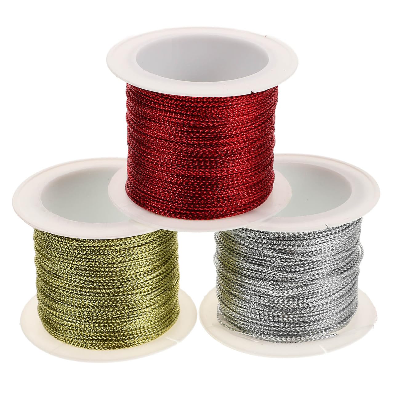 3PCS Metallic Cord Craft Tinsel String Rope Jewelry Making Wrapping Cords for Hanging Wrapping DIY Crafting