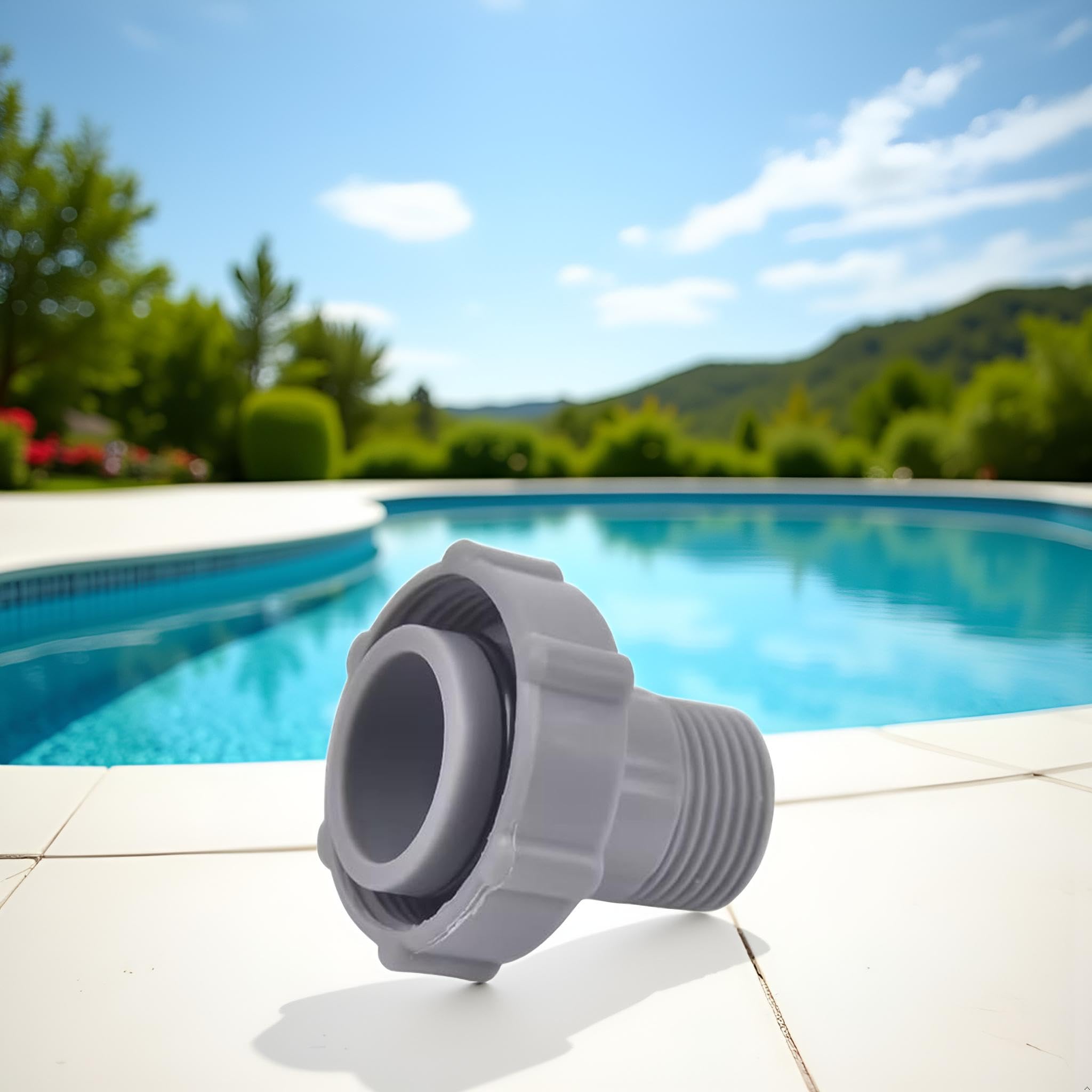 1 conector de manguera de piscina gris para P6A1420 P6D1420 P6H1420 P6D1420 P6D1420ASS16 F4D019B-03B conexión sin fugas, sistema de drenaje de agua de piscina, piezas y accesorios pequeños (1.5