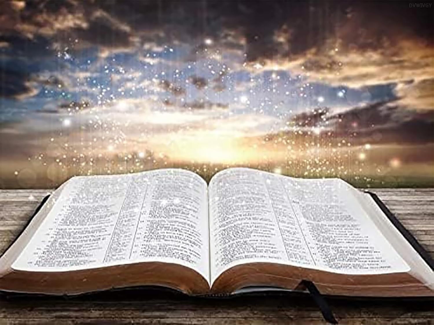 DVWIVGY DIY 5D Diamond Painting Kits for Adults Holy Bible Church Wisdom Light Sunset Jesus Christ for Home Wall Decor 12 x 16 inch