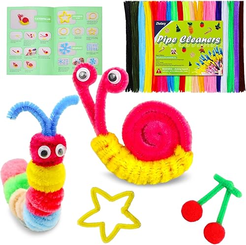 200 piezas de limpiadores de tuberías para manualidades, limpiadores de tuberías con tallo de chenilla, artes y manualidades para niños, suministros