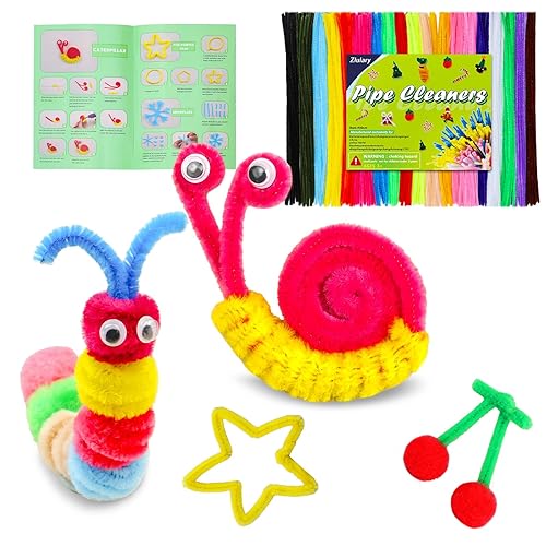 200 piezas de limpiadores de tuberías para manualidades, limpiadores de tuberías con tallo de chenilla, artes y manualidades para niños, suministros