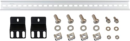 Miniatura 3 de Soporte de montaje en riel DIN  Kit de riel DIN para montaje en bastidor, orejas de riel DIN, aleación de aluminio ranurada, longitud de oxidación