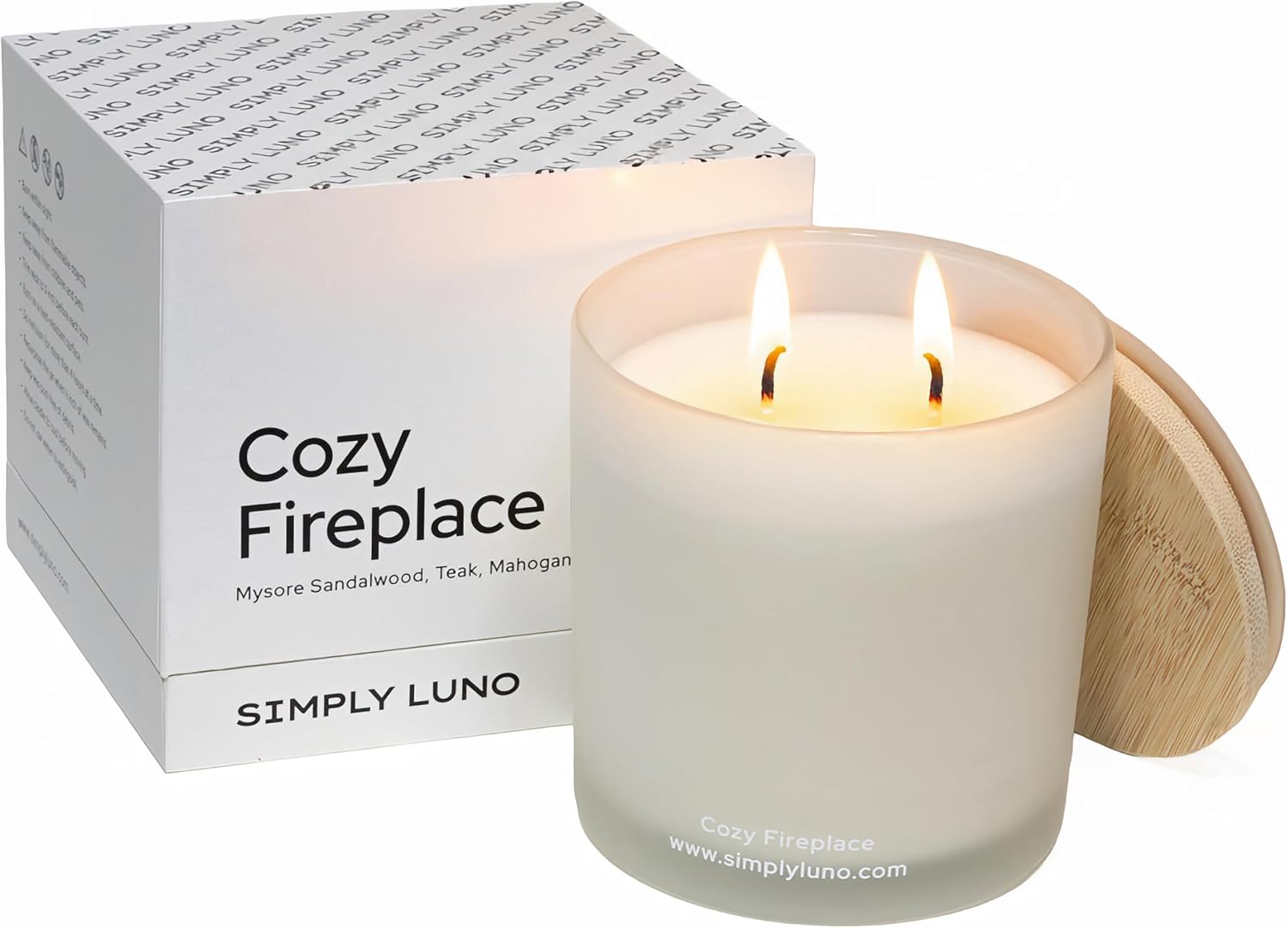 Cozy Fireplace – Tobacco & Wood Scented Candle – 14oz Soy Wax with – Fall and Winter Home Scent – Long Lasting 50+ Hour Burn – Eco Friendly & Hand Poured – Luxury Gift Box for Men