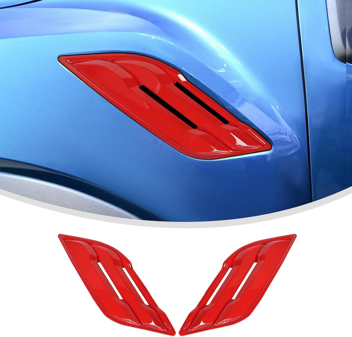 Linskip Fender Side Emblem Trim Compatible with Ford F150 Raptor 2016-2020, Fender Badges Cover for F150 Raptor Enterior Accessories(Red)