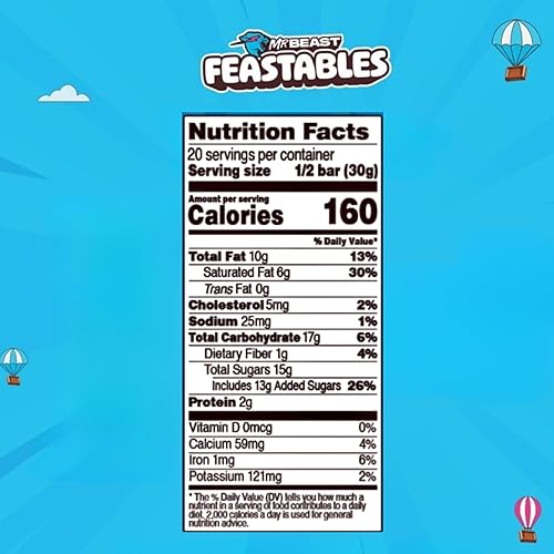 Miniatura 2 de FANTASTY MALL - Barras de chocolate Feastable Mr Beast con mantequilla de maní, chocolate con leche, chocolate negro, sal marina y almendras
