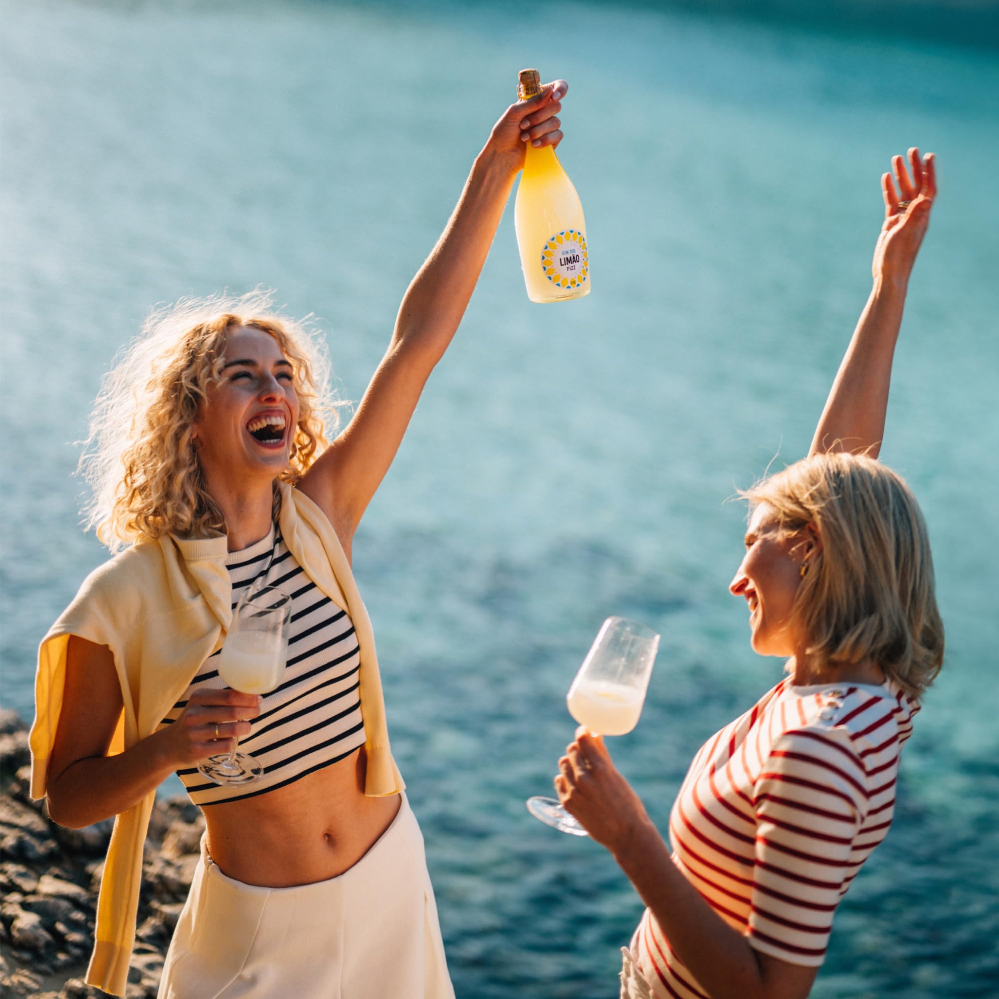 Gin Sul – 1 x 0,75l Limão Fizz 10,5% Vol. – Erfrischendes, servierfertiges Gin Fizz Mixgetränk mit frisch gepresstem Zitronensaft – Perfekt als Aperitif