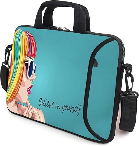 Miniatura 8 de AMARY Funda para portátil de 13 pulgadas y 13.3 pulgadas con correa de hombro ajustable con bolsillo para accesorios de asa (mármol)