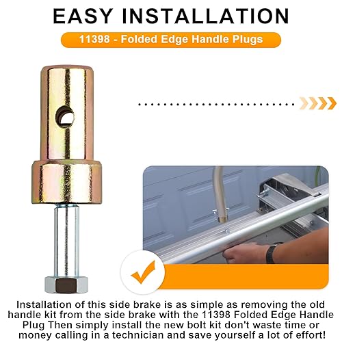 Miniatura 6 de 11398 Kit de pernos de mango y enchufe para componentes de freno Tapco, 3/8-16 x 2-1/4 pulgadas, piezas de freno tapco 10818, repuesto de reparación