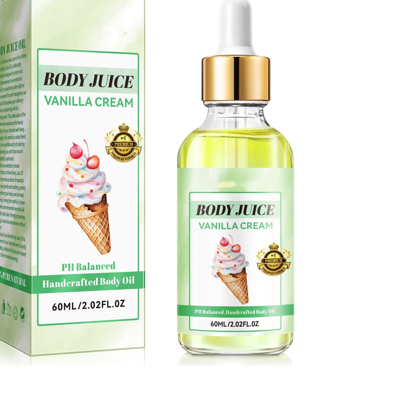 Aceite Corporal De Pastel De Crema De Coco, Aceite Corporal Artesanal, Aceite Corporal De Vainilla, Aceite Corporal De Zumo De Vainilla,aceite Esencial Femenino (A)