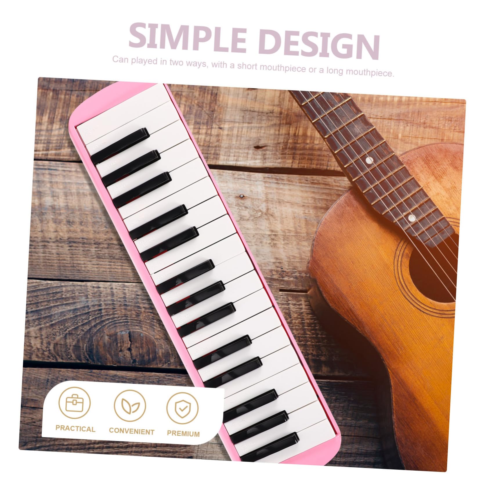 Melodica Rosa 32 Tasti per Principianti e Adulti Bocchini | Abs Plastico e Nailon, Facile da Usare, Qualità Sonora Precisa, per Compleanno e Natale Bambini