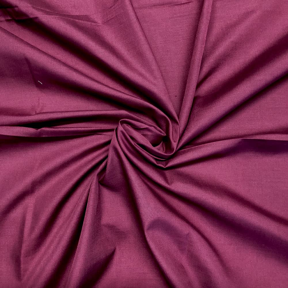Plain Polycotton Fabric 60+ Colours Poly Cotton Dress Craft Sold Per Meter (Wine 7)