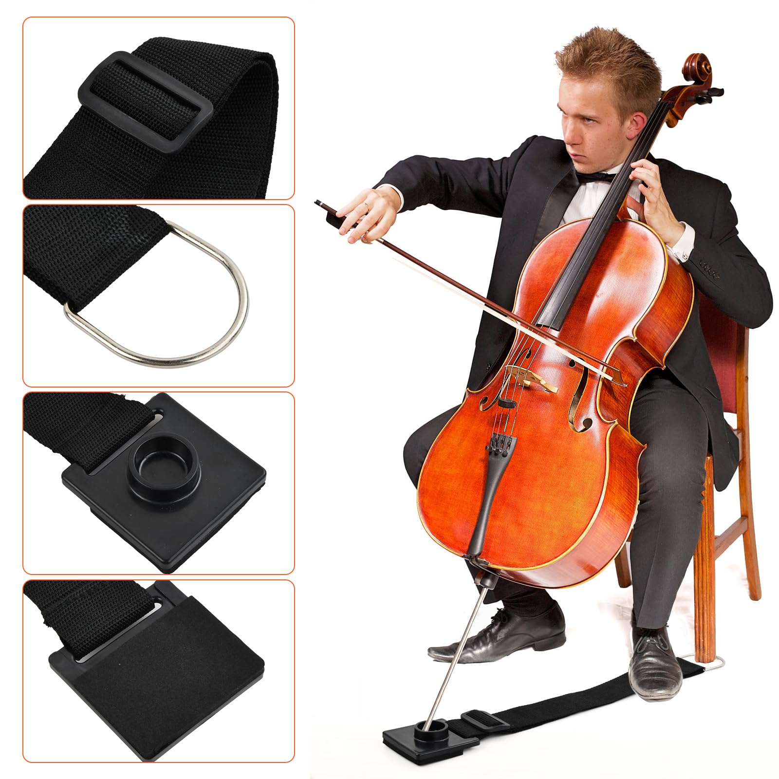 Godneei Anti-Slip Cello Pad, Non Slip Mat, Endpin Protector for Cello, Black - Image 4