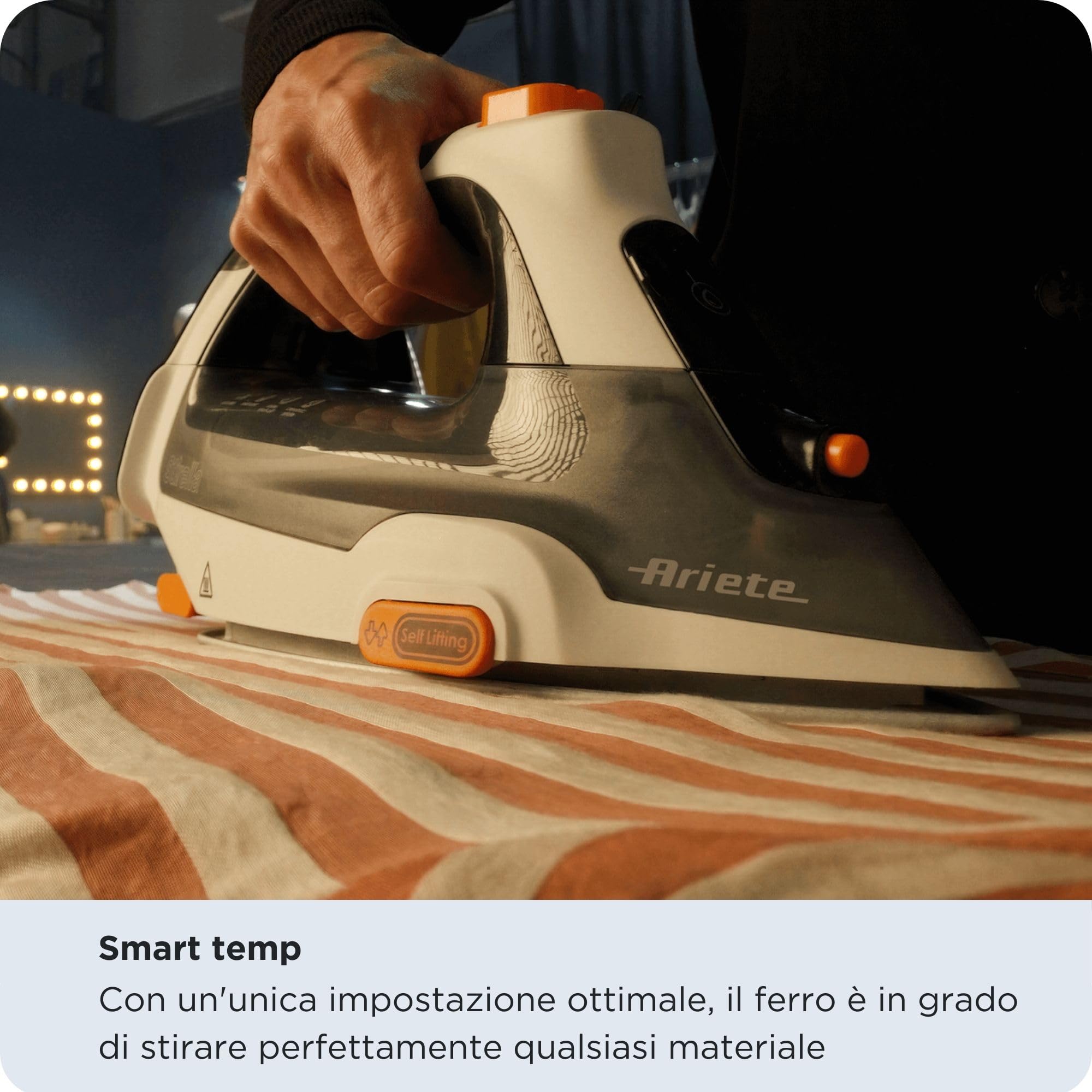Ariete 6190 Step UP, Ferro da stiro intelligente, Piedini intelligenti, Piastra in ceramica Ultraglide con 57 fori, Serbatoio 320ml, 2400W, Vapore continuo 30g/min