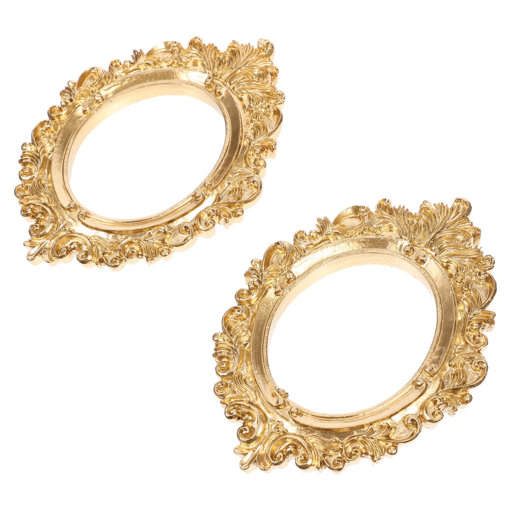 MUSISALY 2pcs Vintage Photo Frame Decor Retro Picture Holders for Crafts Elegant Props for Shop Makeup Studio Nail Salon Easy to Use