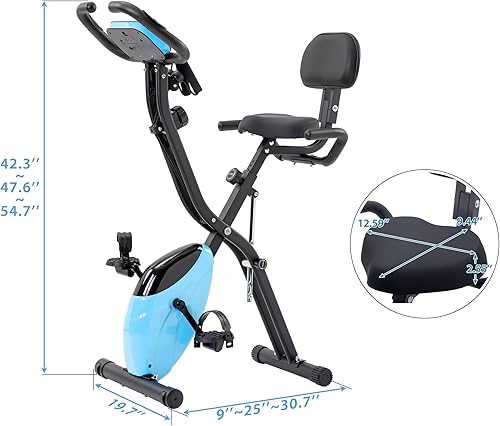 Miniatura 2 de Bicicleta estática plegable, bicicleta estática reclinada 3 en 1 para entrenamiento de gimnasio en casa, bicicleta de ciclismo interior, bicicleta