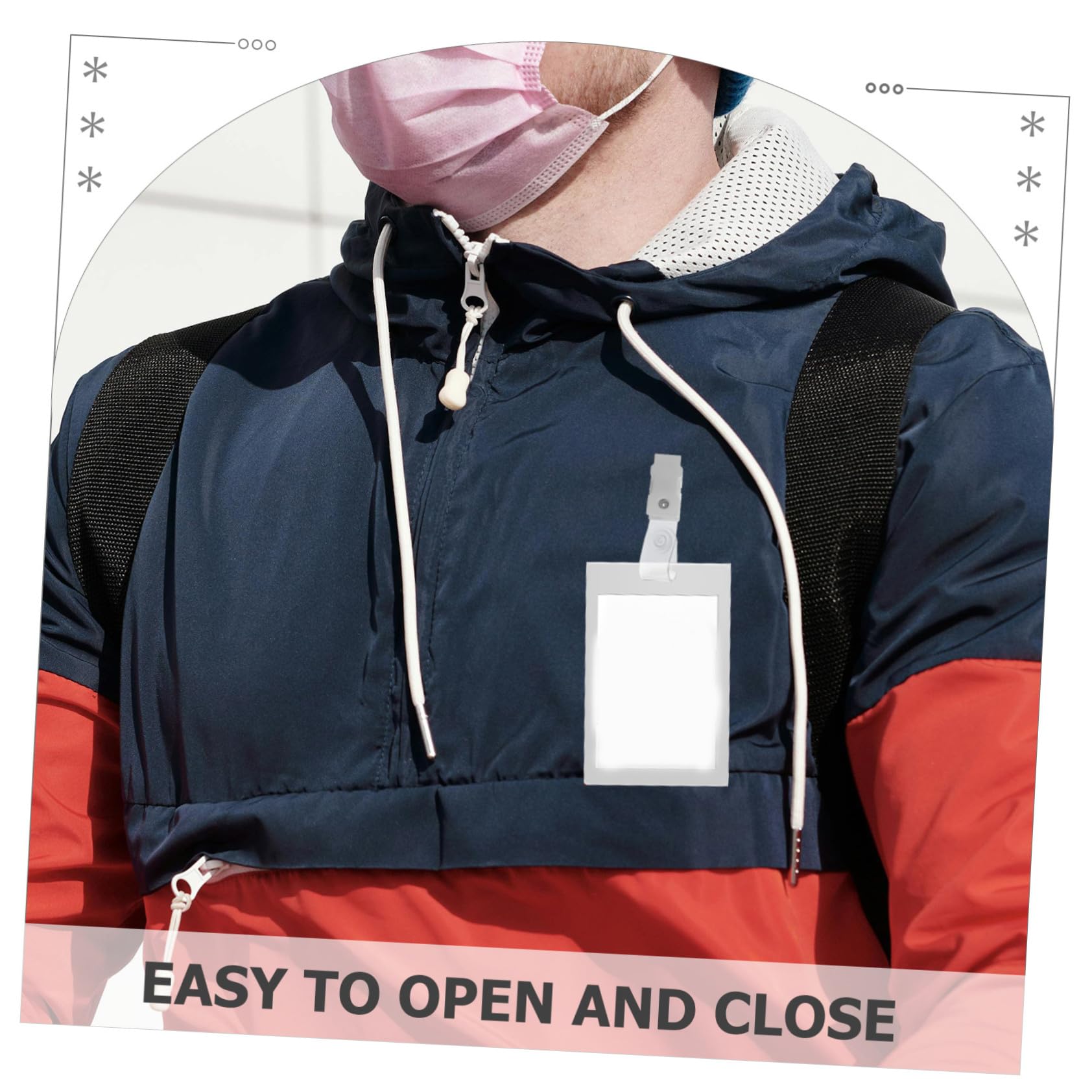 Mobestech Clip Porta Badge in Plastica Pvc Bianco 100 Pezzi con Clip a Coccodrillo Seghettata Porta Targhette Identificative per Lavoro e Fiere Piccole e Resistenti per Personale Medico