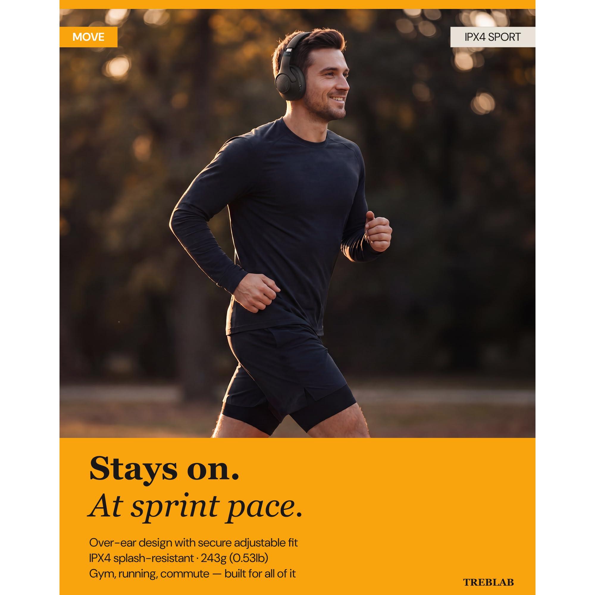 TREBLAB Z2 – Active Noise Cancelling Wireless Headphones for Gym - Dettaglio