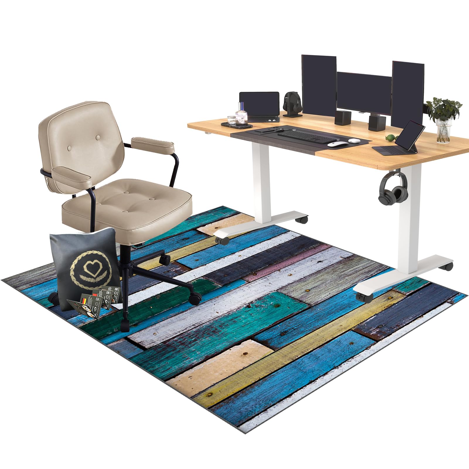 CCTSA 70 x 100 cm Office Chair Mat for Carpeted and Hard Floor | Multi-Purpose Carpet Protector | Gaming Chair Mat | Anti-Slip Low Pile Carpet Mats for Home Office | Floor Protectors for Chairs