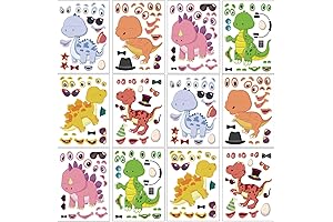 24 Sheets 8.27''×5.9'' Make Your Own Dinosaur Stickers for Kids Toddlers, Make...