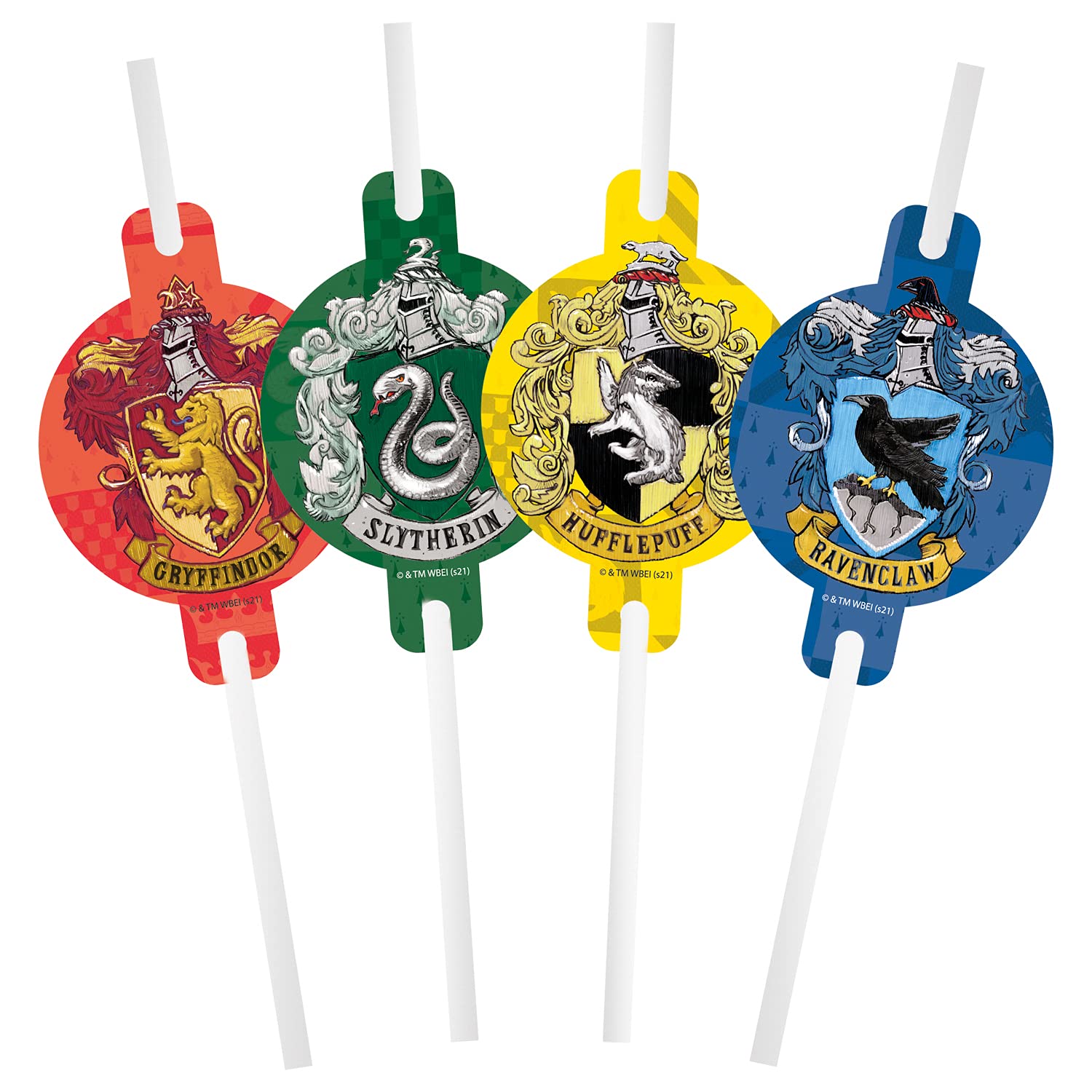 Procos Multicoloured 93368 Harry Potter Paper Straws 22 Cm Long Fsc® Mix
