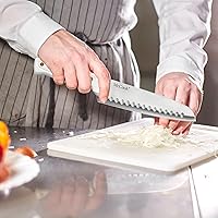 Vista 7 de McCook® Juegos de cuchillos, juegos de cuchillos de cocina de acero inoxidable de alto carbono blanco con afilador incorporado