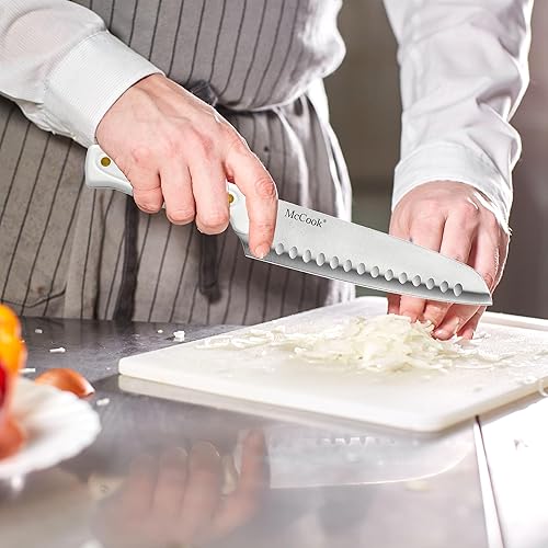 Miniatura 7 de McCook MC703 - Juego de cuchillos de cocina con bloque de afilador integrado, 26 cuchillos de cocina de acero inoxidable de alto carbono con bloque