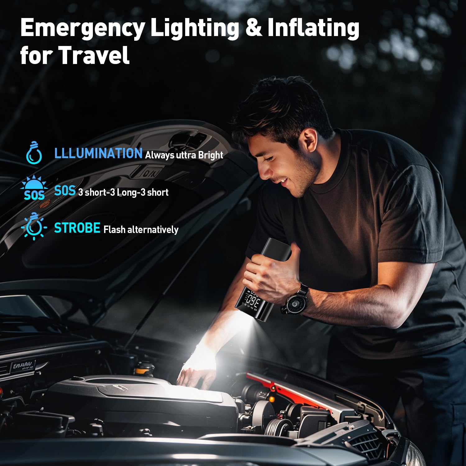 Tire Inflator Portable Air Compressor - Air Pump for Car Tires Portable for Car with Pressure Gauge Tire — view 5