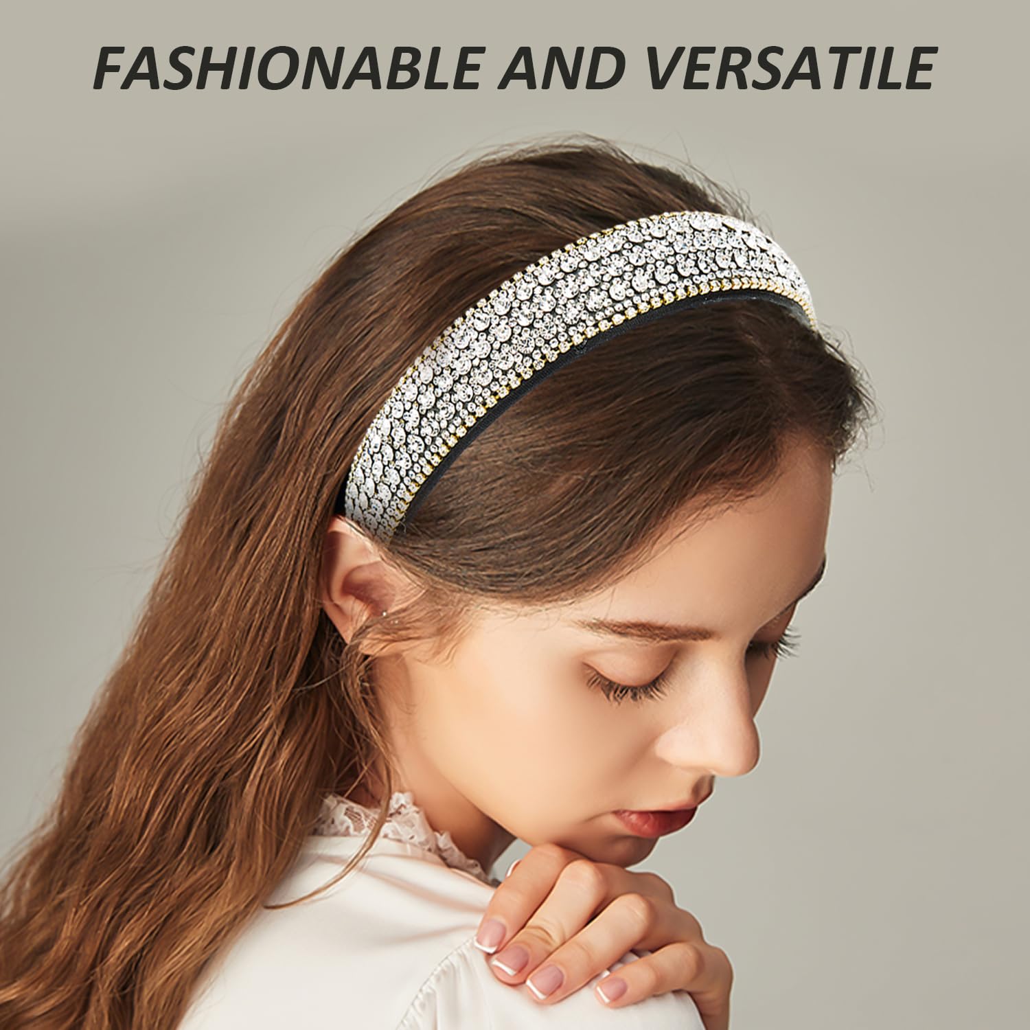 1 Piece Diamond Headband With 6 Pieces Pearl Hair Clips, Diamond Headband, Diamond Headband For Women, Glitter Headband, Gemstone Headband, Crystal Diamond Hair Accessories - Image 4