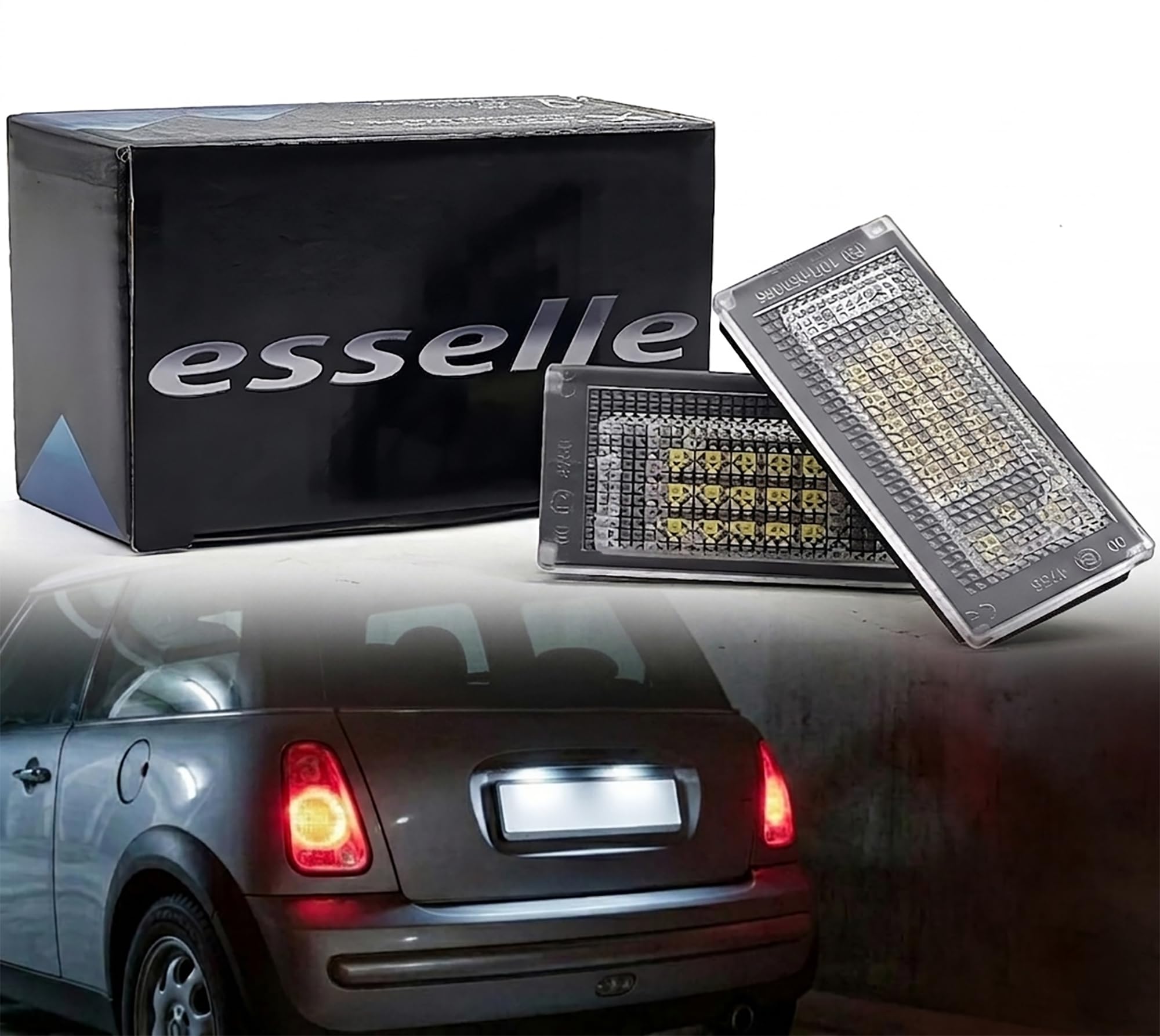 Placchette Luci Targa LED Compatibili con Mini One Cooper R50 18 SMD CANBUS 6000K Bianco Ghiaccio Plug & Play Nessun Errore