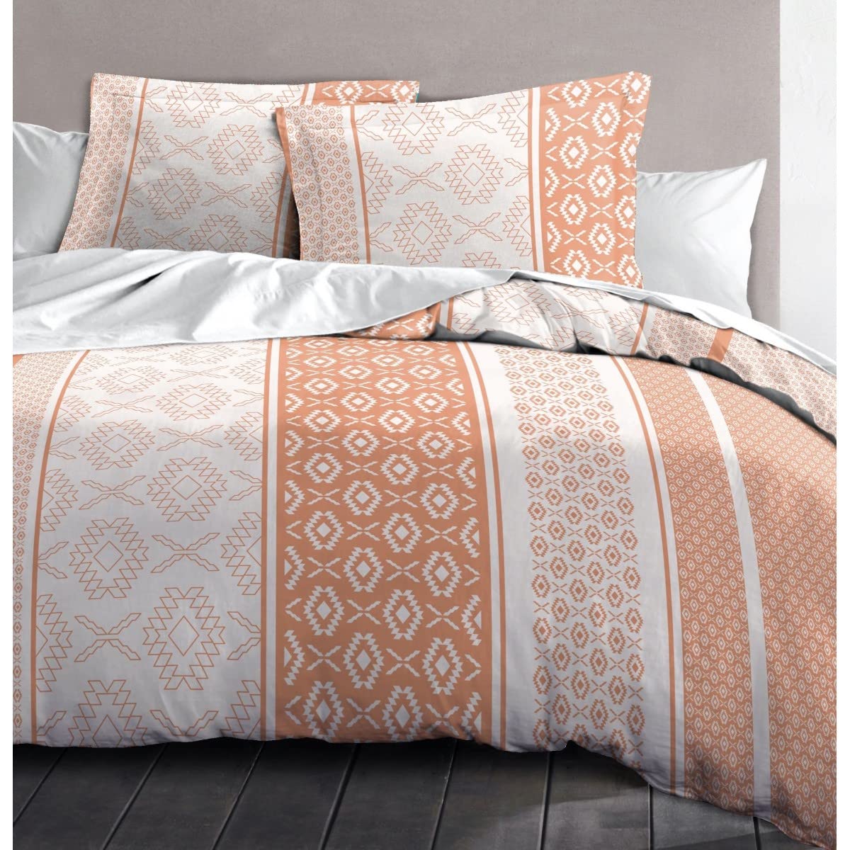 Housse de couette coton 57 fils de qualité supérieure 240x260 cm Home Passion Ethnora