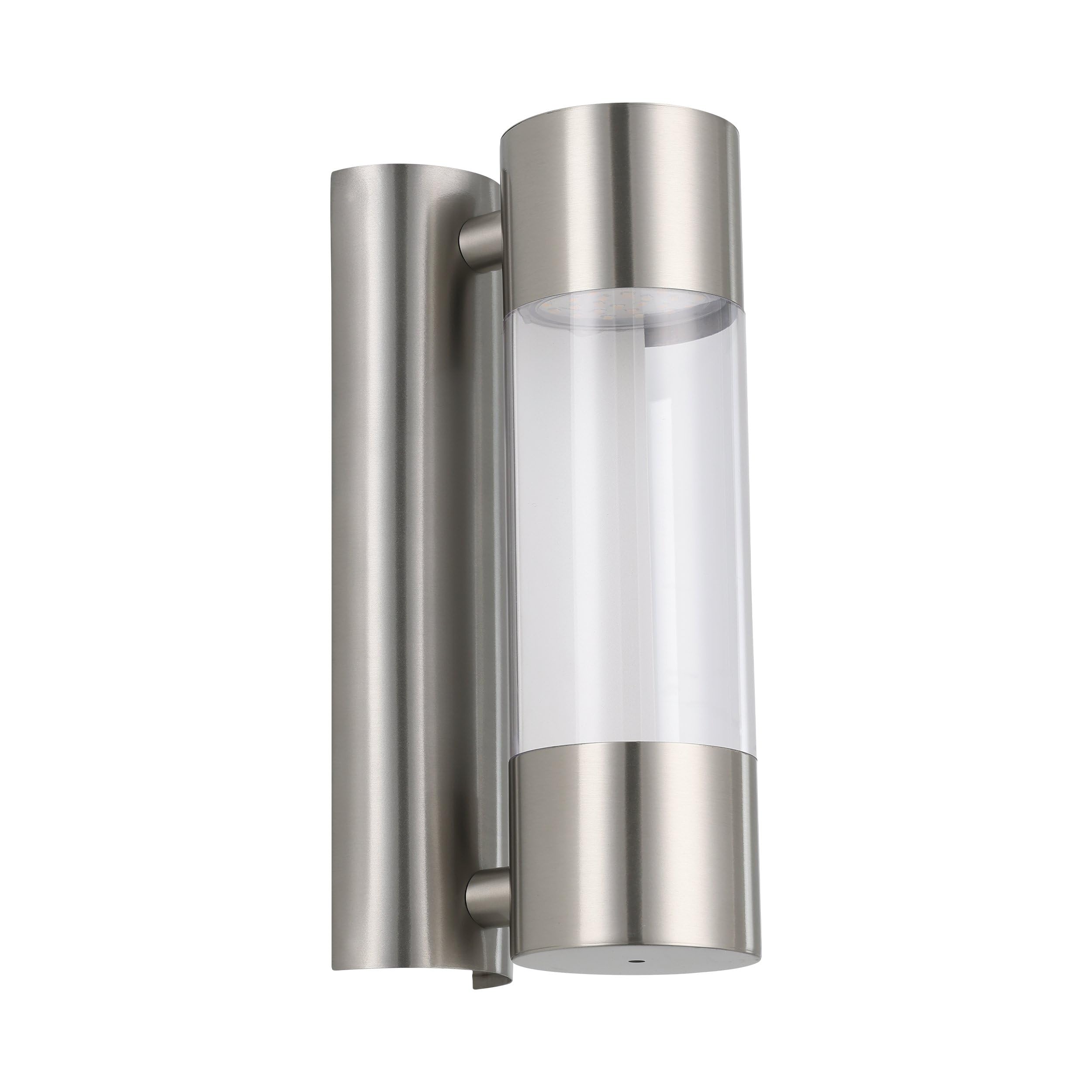 EGLO LED Außen-Wandlampe Robledo, 2 flammige Außenleuchte | Wandleuchte aus Edelstahl und Kunststoff, Farbe: Silber, IP44