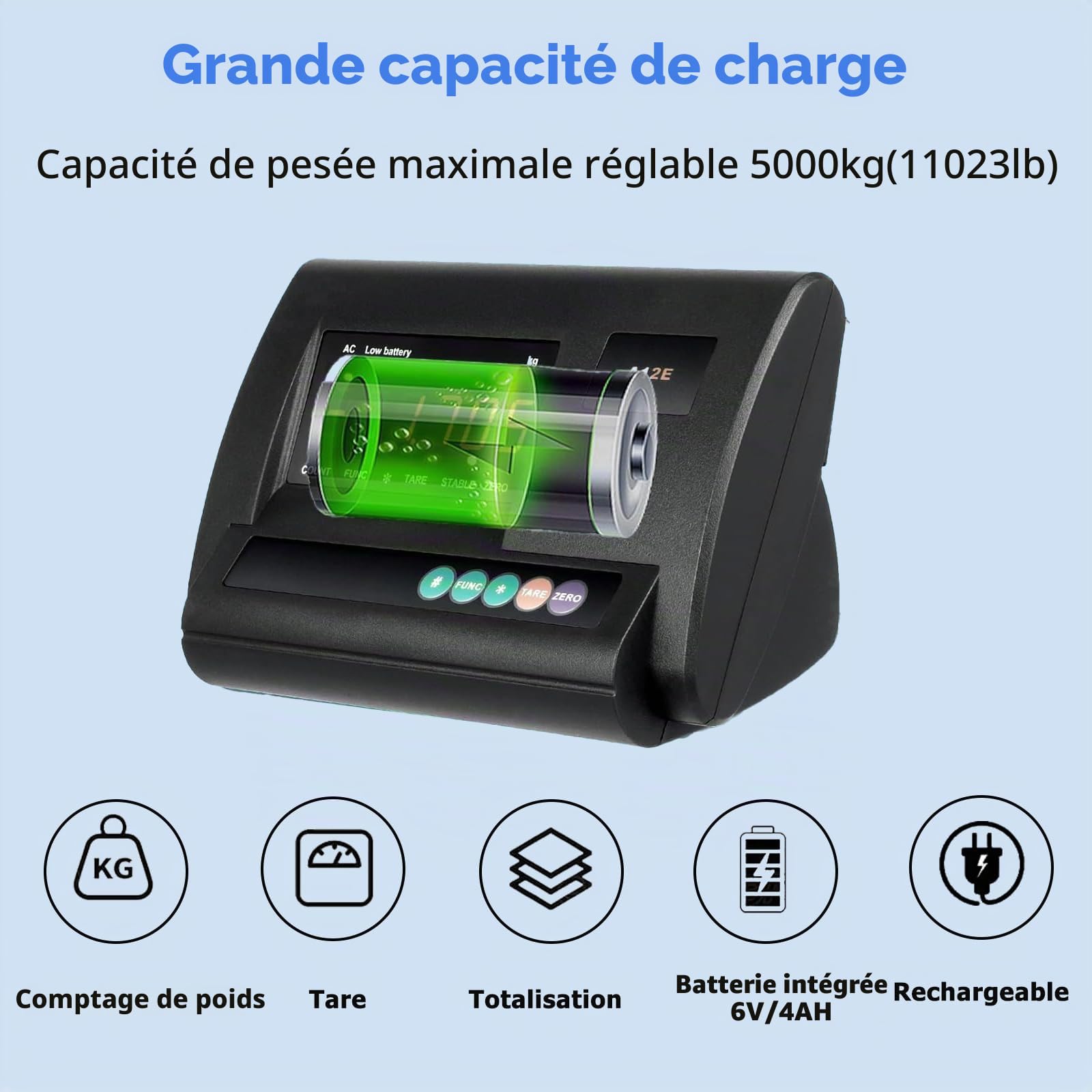 5000kg Kit de Balance pour bétail Industriel, Kit Balance Au Sol Haute Précision, cellule de charge à compression de poutre en acier, Pour Bovins, Moutons, Porcs, Chèvres, Chevaux
