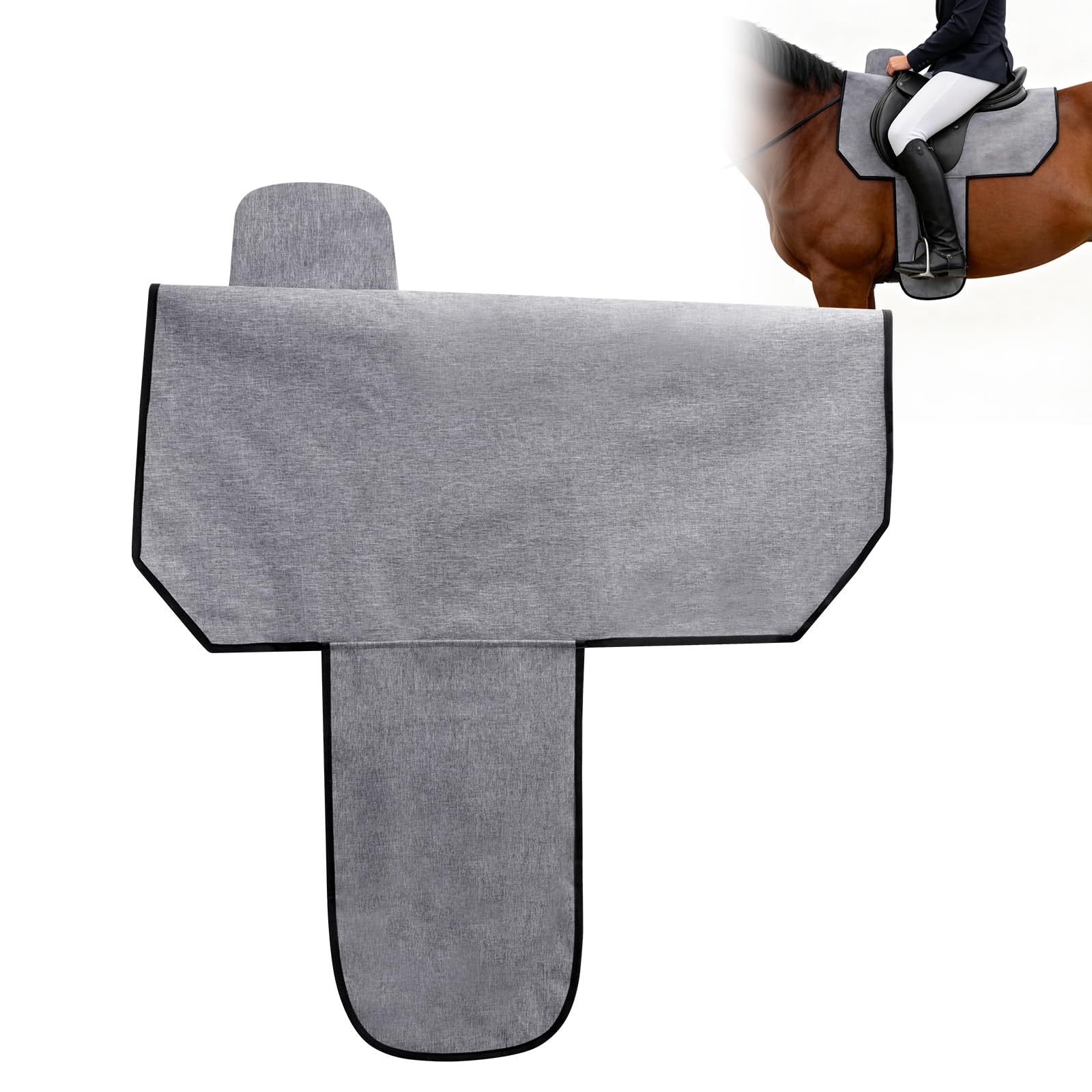 Dr.sendesi Western Saddle Cover Waterproof 600D Oxford – Heavy Duty Horse Saddle Seat Cover with 6 Elastic Straps, Full Protective Cover for Western Saddles for Horses, Gray