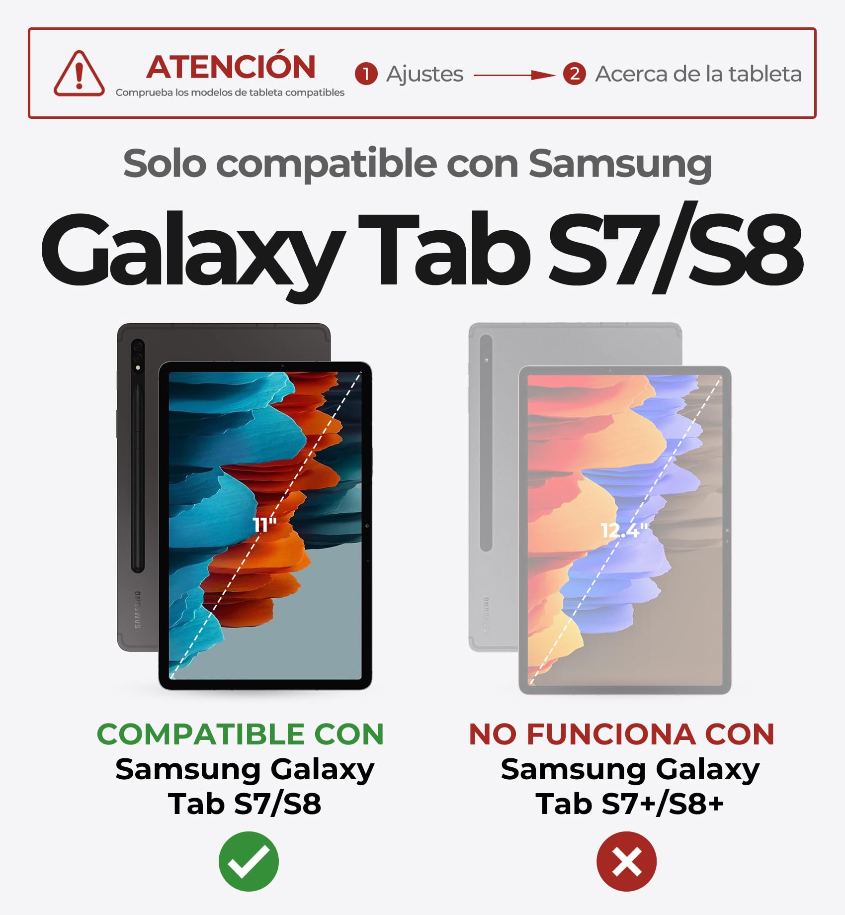 Dexnor Funda con Teclado Español Ñ para Samsung Galaxy Tab S8 2022/S7 2020 11" Diseño Magnética Flotante con Trackpad Retroiluminado Teclado Bluetooth Keyboard Cover Inalámbrico, Negro