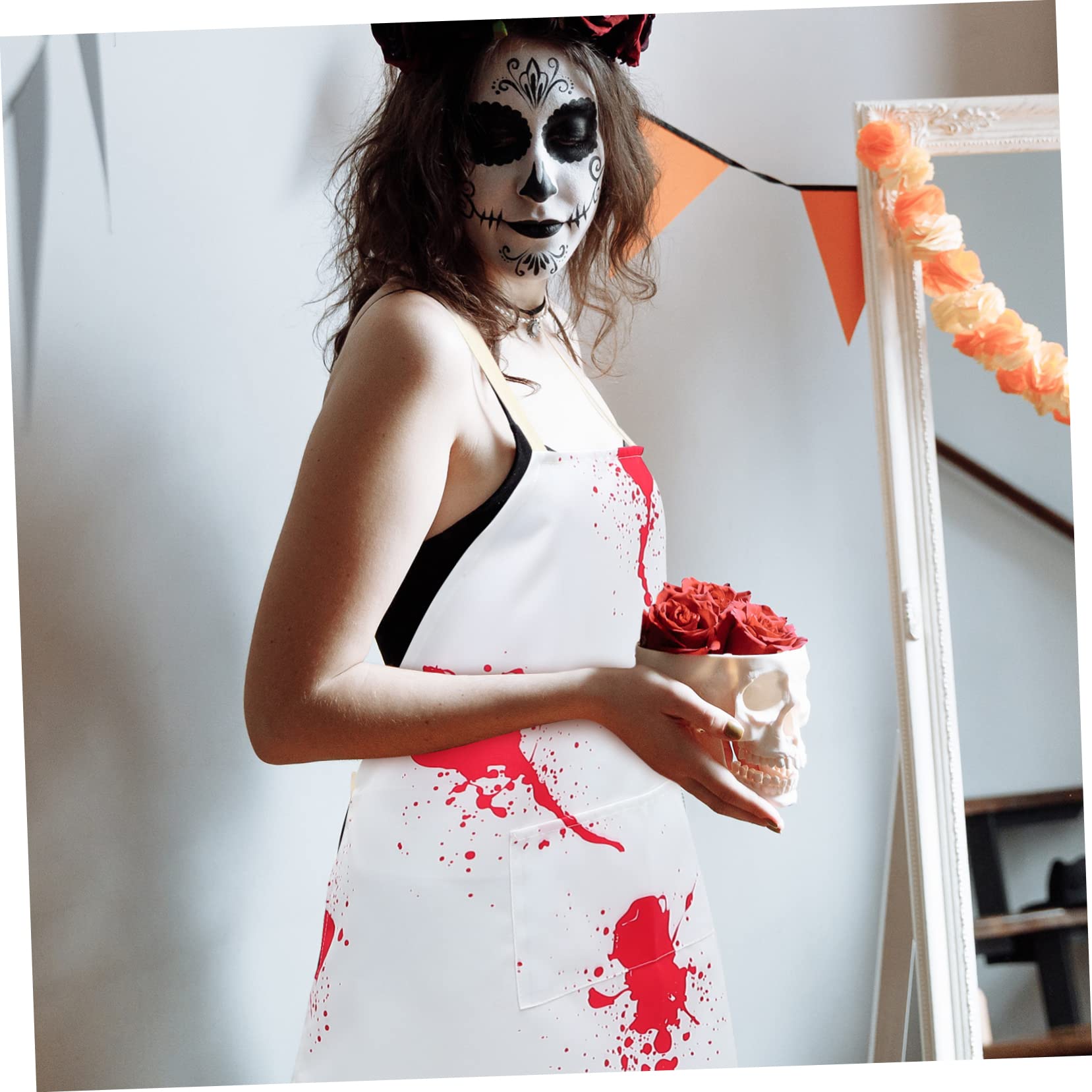 TOPBATHY 5 Piezas Delantal De Sangre Delantal De Cocina De Halloween Sangriento De Halloween es De Cocina De De Carnicero Familiar Poliéster