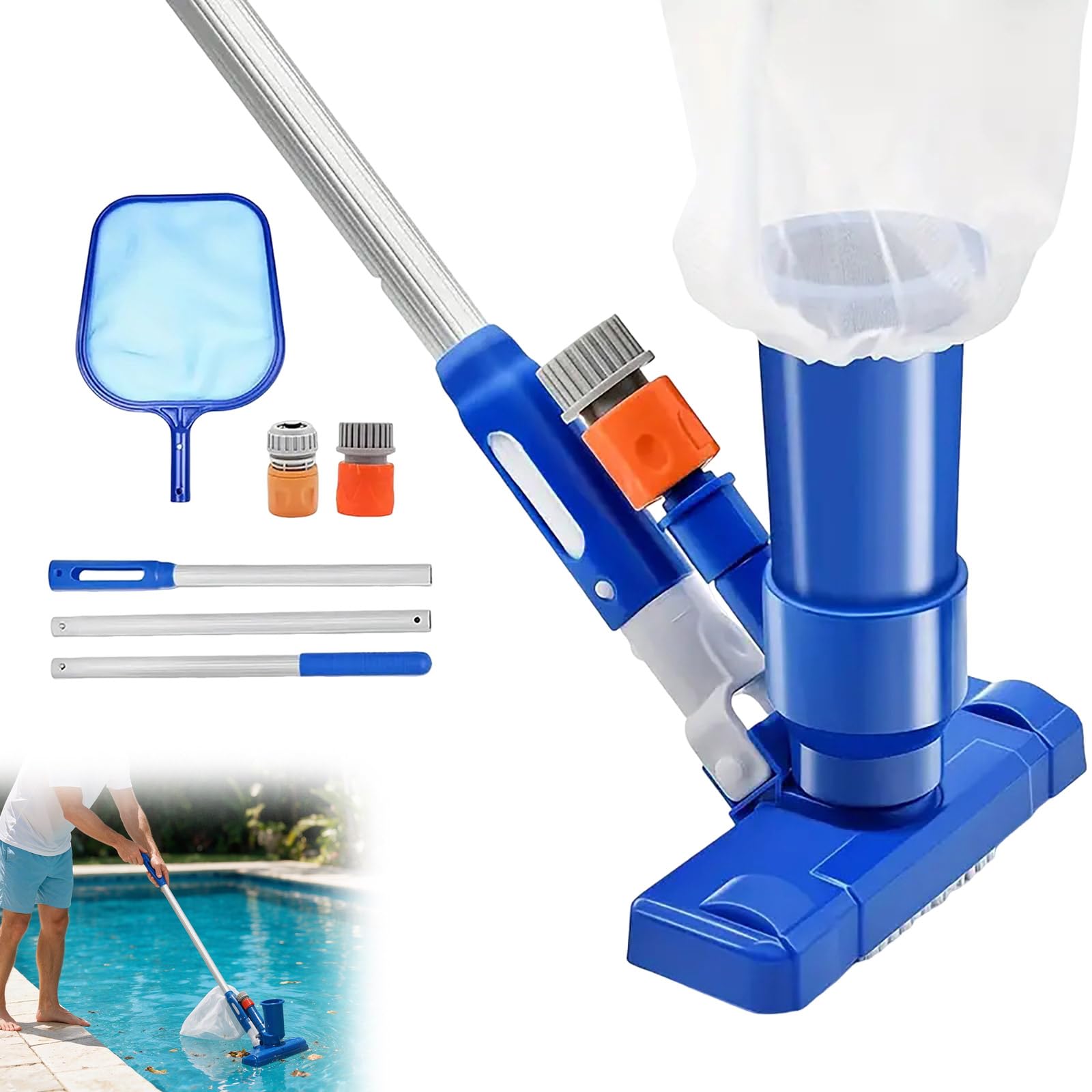 Manual Pool Cleaner Vacuum Hoover Kit for Swimming & Paddling Pool (#02)