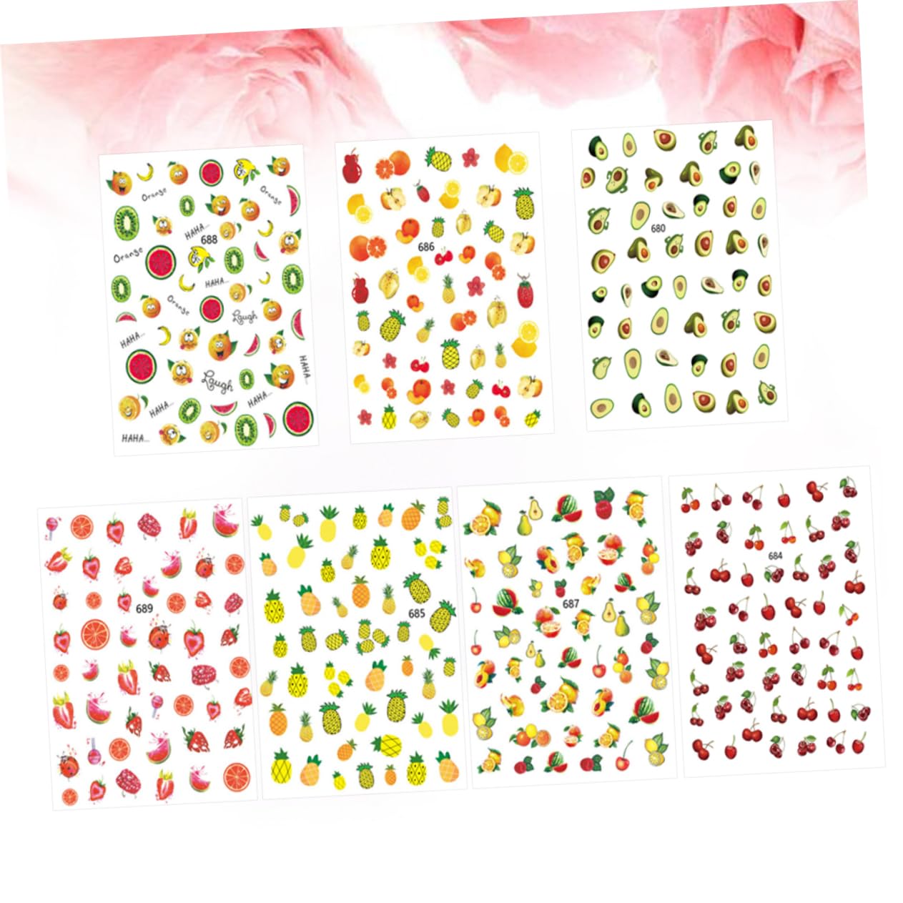 3 Set Adesivi Unghie Tema Frutta Con Design Per Decorazioni Manicure Applicazione Facile E Creativa Per Donne E Ragazze Casual 12 Fogli*3