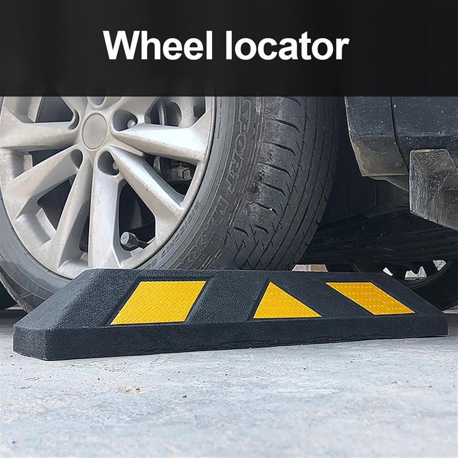 Parkplatz-Radstopper, Schwarze Gummi-Parkstopper, 2 Stück, for Pkw, LKW, Anhänger, Gabelstapler(Black 1pcs)