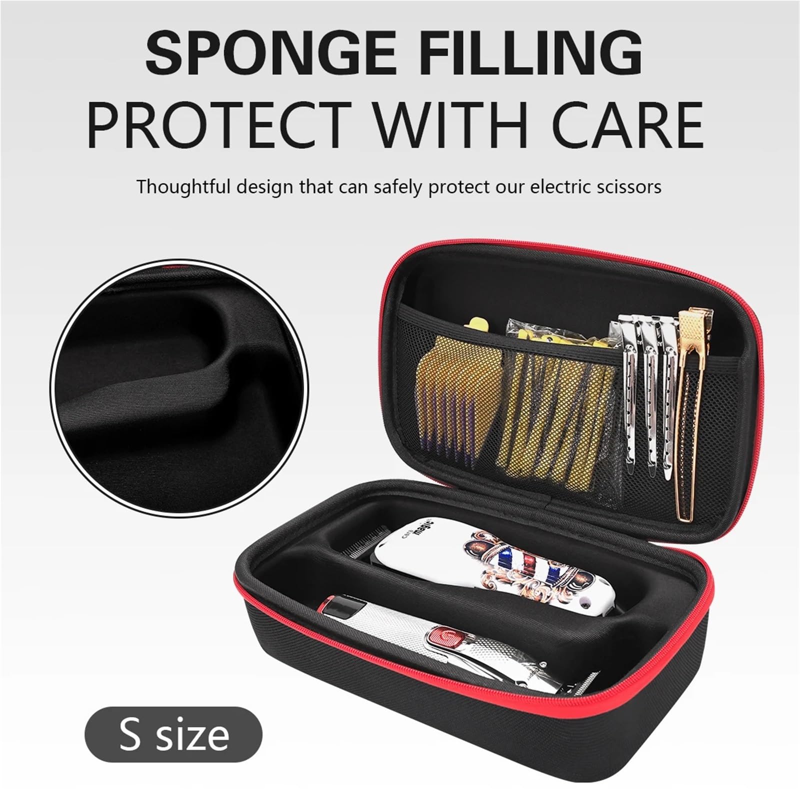 Stoßfest Haar Schere Fall Tasche Barber Widerstand Trimmer Widerstand Koffer Wasserdicht Nicht-defrmation Styling Werkzeug Box(L)