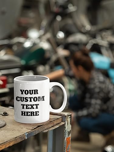 Miniatura 5 de Tazas personalizadas con palabras texto o nombres personalizados de cerámica blanca de 11 onzas tazas de café personalizables para tus diseños más