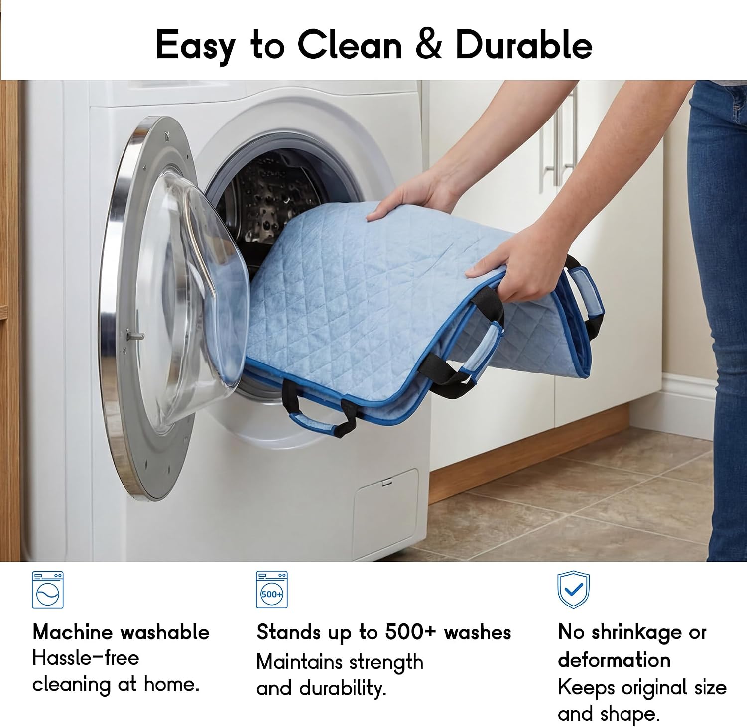 CoolShields Positioning Bed Pad with 8 Reinforced Handles, 34" x 52" Washable Waterproof Transfer & Sliding Sheet for Moving, Turning & Lifting Patients, Elderly, Bedridden & Incontinence Care